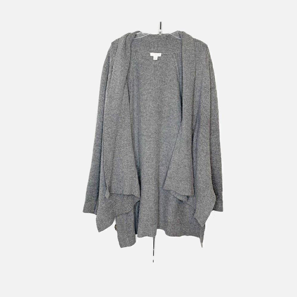 Pure Jill / J. Jill Grey Wool Open Hanging Cozy Cardigan Women’s Size Large L